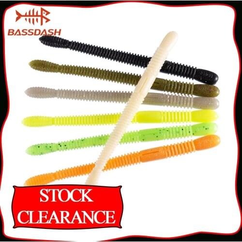 Bassdash Floating Neko Worms 5'' Soft Stick Bait Neko Rig Drop Shot Rig Bait for Bass Trout Pike Steelhead Walleye Fishing 10pcs