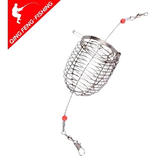 5Pcs Stainless Steel Wire Fishing Lure Conical Cage Fish Bait Lure Fishing Accessory Bait Cage Fishing Trap Basket Feeder Holder