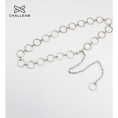 Womens Fashion Circle Metal Chain Belt Gold Silver Heart Fringes Ring Waist Chain Clothes Belts Lady Hip New ketting riem 365