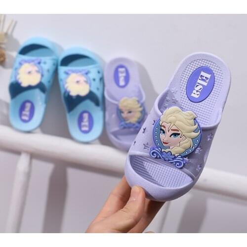 Girls Slippers Summer New Frozen Princess Slippers Baotou Non-slip Home Indoor Cute Princess Wear Beach Sandals and Slippers