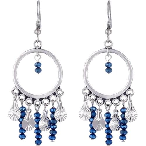 Alloy Round Crystal Beads Tassel Earrings For Women 2018 Statement Jewelry Indian Big Dangle Long Earrings Bijiox