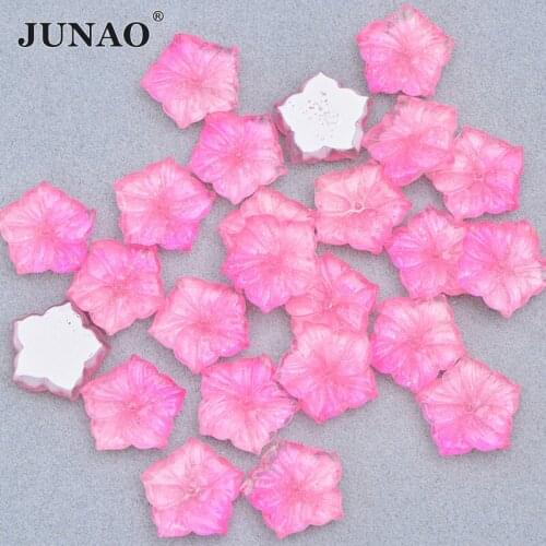JUNAO 10pcs 20mm Rose Flower Decoration Rhinestone Flatback Resin Crystal Stones Applique Scrapbook Strass for DIY Crafts