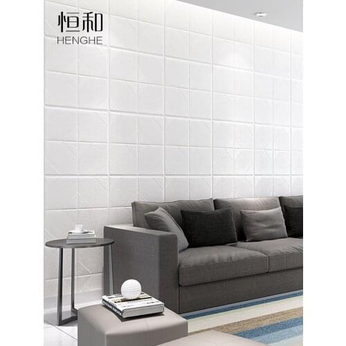 Thick Waterproof Self-adhesive Wallpaper 3D Solid Brick Wall Stickers Childrens Room Anti-collision Wall Stickers * 60cm Modern