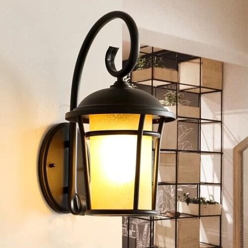 HAWBERRY LED outdoor waterproof creative cafe wall lamp retro American interior stairwell aisle door corridor lights