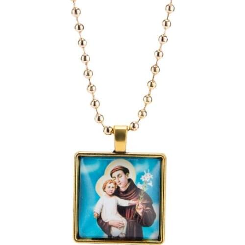 High-quality Oval Virgin Mary Christian Catholic Necklace for Women Gold 316L Stainless Steel Pendant Necklace Set