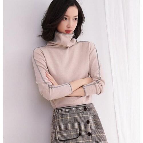 Women sweaters high quality autumn winter clothing for female turtleneck loose pullovers full sleeve knitted girl tops