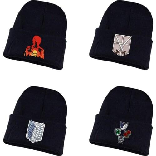 Anime Attack on Titan Knitted hat Cosplay hat Unisex Print Adult Casual Cotton hat teenagers winter Knitted Cap
