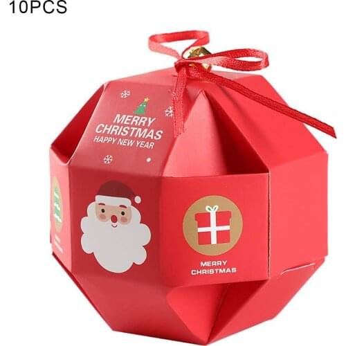 10pcs Christmas Bags Paper Gift Candy Boxes For Kids Birthday Wedding Box Packaging Paper Bags Event Xmas Party Supplies