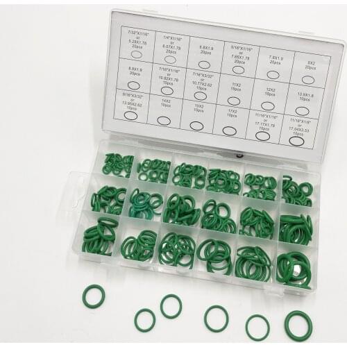 270Pcs 18Sizes AC A/C System O-Ring Gasket Seals Washer Rapid Seal Repair Kit Rubber O-Ring Kit Auto Car Air conditoner