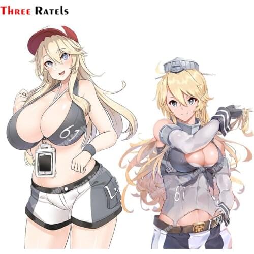 Three Ratels B178 3D Stickers For Iowa Kantai Collection Car Stickers Cute Girl Auto Decals Decoration
