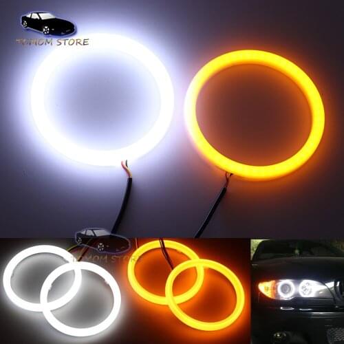 4x106mm SMD White Yellow Cotton Lights Angel eyes for BMW E46 Coupe 2D E46 Cabrio Car headlights DRL Halo ring auto accessories