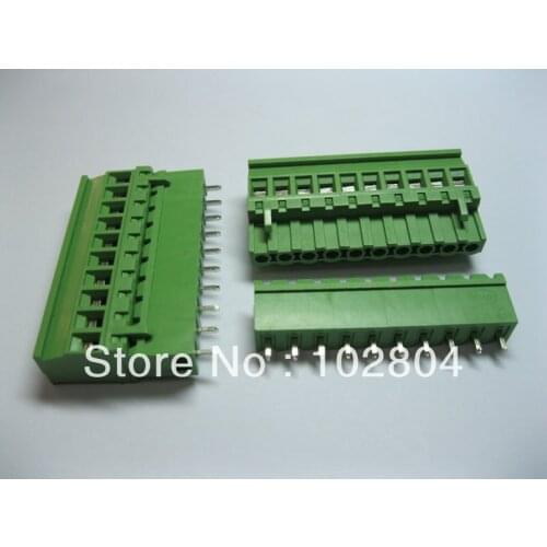 80 Pcs Pitch 5.08A 5.08mm 10way/pin Straight-pin Screw Terminal Block Connector Pluggable Type 2EDCD-5.08A-2EDCR Green HOT Sale