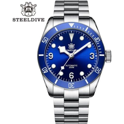 STEELDIVE 1958 Diver Automatic Mechanical Self-Wind Watch Japan NH35 BGW9 super luminous sapphire Water Resistant