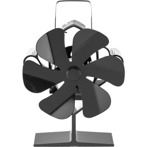 Black Fireplace Fan Heat Powered Stove Fan Log Wood Burner Eco Fireplace Fan Home Quiet Stove Fan Efficient Heat Distribution