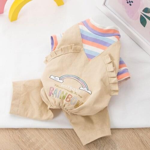 Pet Four-Legged Clothes Spring Thin Teddy Small Dog Puppy Dog Overalls Cat Breathable Pet Clothes