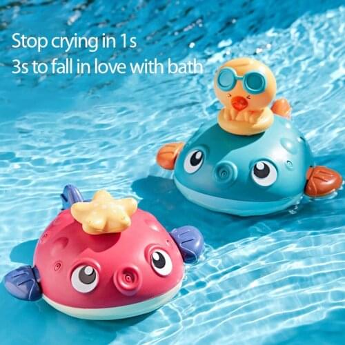 Baby Shower Toys Electric Rotating Water Jet Puffer Fish Bathroom Children Boys And Girls Playing With Water Shower