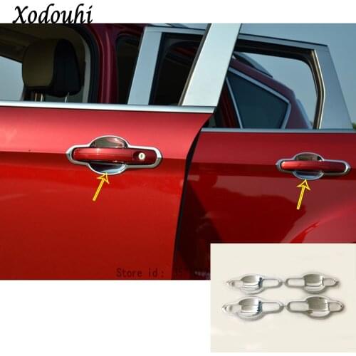For Ford Kuga Escape 2017 2018 2019 2020 Car Body Cover Trim ABS Chrome External Outside Door Bowl Stick Lamp Frame 8pcs