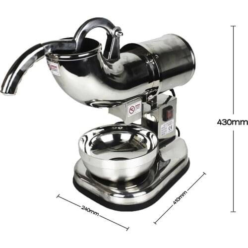 Commercial Stainless Steel Ice Crusher Electric Ice Shaver Chopper Household Ice Cream DIY Machine