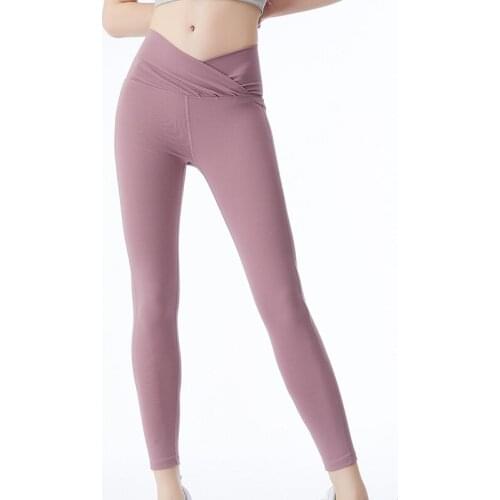 2021 Summer Nylon Nude High Waist Hip-Up Sweat Absorbing Outdoor Running Fitness Yoga Pants CK013