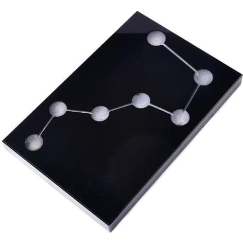 Mexican Natural Black Obsidian Smoking Mirror Stone Rectangle Disk Plate Crystal Healing For Office Decor