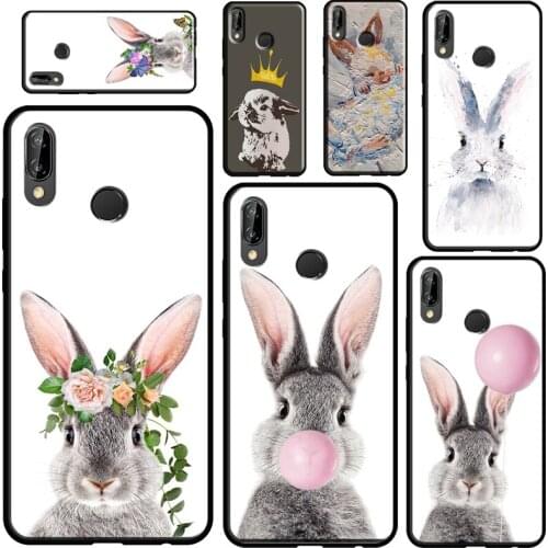 Cute Baby Rabbit Flower Crown Case For Huawei P30 Lite P40 P20 Pro Mate 20 Lite P Smart Z 2019 2021 Nova 5T Cover Shell