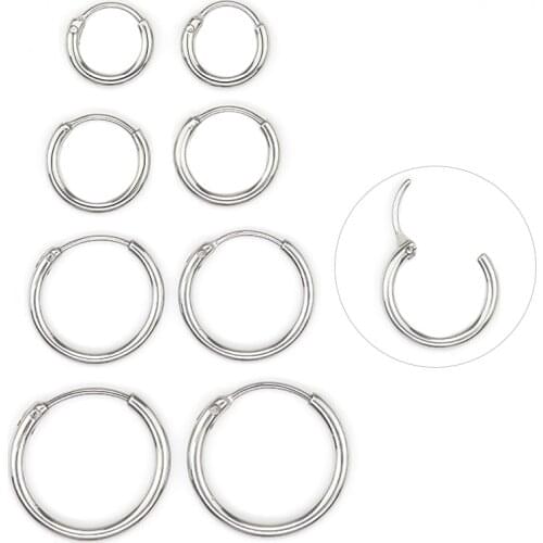 Minimalist gold Round Small Hoop earrings for women jewelry Stainless steel earrings for girls Minimalism statement earrings