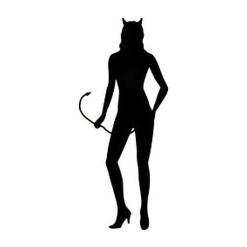 Zero Defect Naughty Dark Devil Girl Fashion Excellent Design Car Stickers Cool Style Car Pvc Stickers Black/white, 11cm*5cm