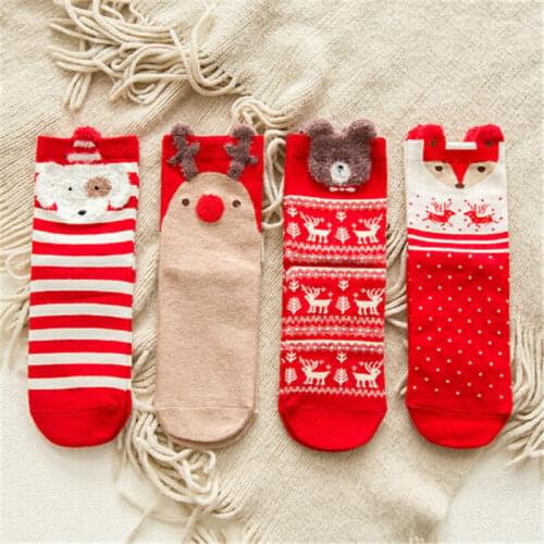 Socks Women Casual Winter Christmas Socks Animal Cartoon Pattern Sock Cotton Keep Warm Female Cute Socks Christmas Gifts