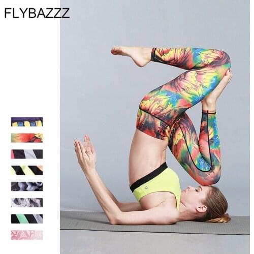 New Sexy Slim Print High Elastic Yoga Pants Women Sport Leggings Fitness Quick Dry Yoga Tights Jogging Running Workout 17 Colors