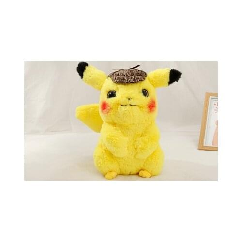 Original PocketMonster Detective Pikachu Plush Toy Soft Stuffed Animal Doll Birthday Present For Child 28cm
