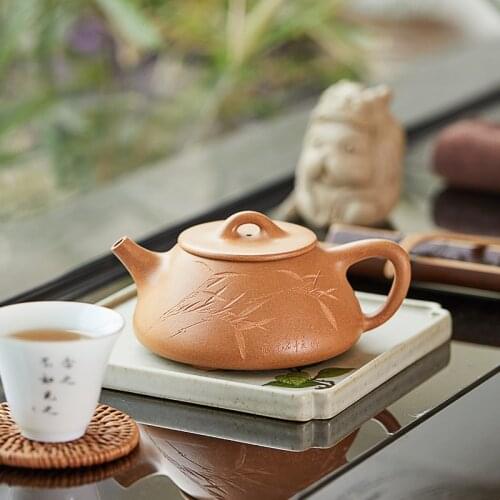 Yixing authentic raw ore Benshan golden section mud boat shipper teapot