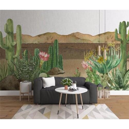 Custom wallpaper Modern minimalistic TV background wall Nordic tropical plant flamingo cactus background 3d wallpaper