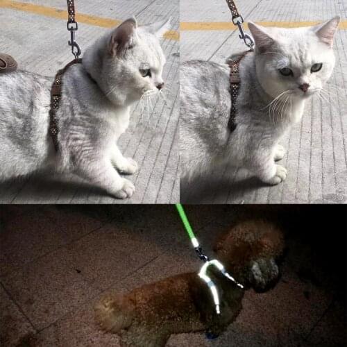 Dog Leash Cat Dog Collar Harness Leash Adjustable Nylon Pet Traction Collar Cats Products Reflective Pet Harness Belt