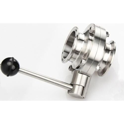 3/4" 1" 1.5" 2" SS304 Stainless Steel Sanitary Tri Clamp Butterfly Valve Quick-install Butterfly Valve 304 Steel Clamp Type