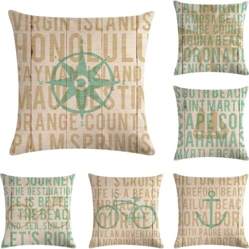 Letter Cushion Cover Family Rides for Sofa Home Decorative Throw Pillow Case Cotton Linen Couple Pillowcase Capa Almofada