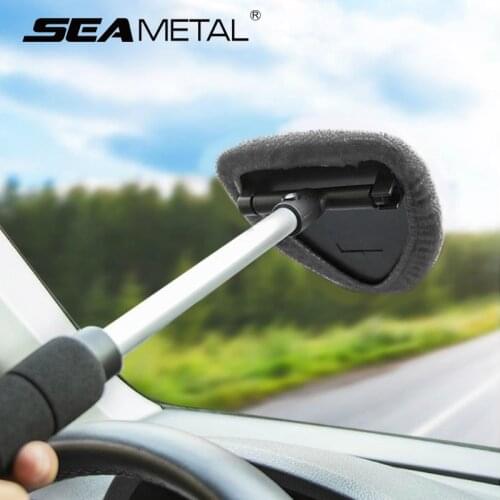 5 in 1 Car Windshield Brush with Telescopic Windscreen Cleaning Tool Set Washable Cleaning Cloth Rag for Auto Window Maintenance