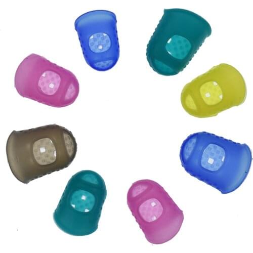 Silicone Thimble Finger Protector Stitching Sewing Needlework Tool Random Colors,Musical instrument finger protector
