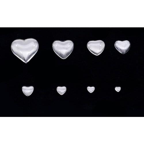 8/10/12/16/18/20/25/30/35mm Glass Heart Cabochon Transparent Clear Cameo Cover Cabs Glass Spacers Gem Beads For Jewelry Making