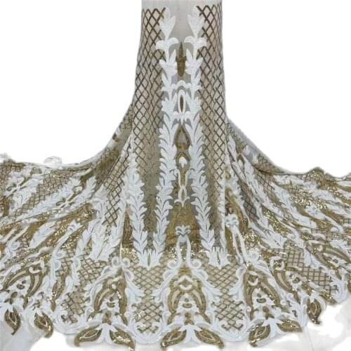 New Arrival Sequins Tulle Mesh Lace Latest African Fabric JRB-5.60203 Nigerian French Lace Fabric With Shinny for Party Dress