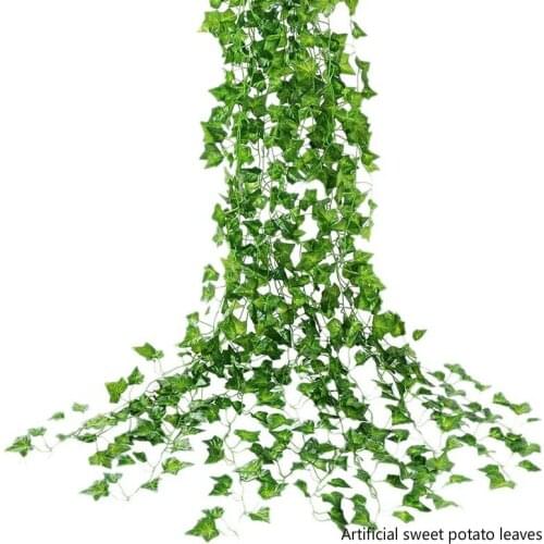Artificial sweet potato leaf vine decoration plant leaf ivy green plant wedding wreath fake leaf home decoration