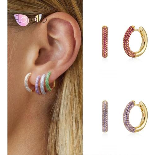 1PC 925 Sterling Silver Ear Buckle Circle Hoop Round Earring for Women Luxury Crystal CZ Ear Buckles Earrings Ohrringe Jewelry