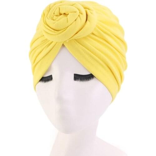 Ladies Turban Bonnet Soild Color Cotton Top Knot Inner Hijab Caps african Twist Headwrap Women Head Wraps India Hat