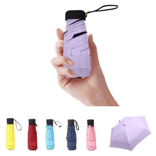 Lightweight Mini Folding Umbrella Rain Women Gift Men Fashion Pocket Parasol Girls Anti-uv Waterproof Portable Small Umbrella