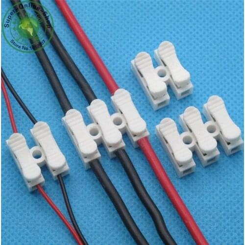100 x 3p Spring led connector wire with no welding no screws cable clamp Terminal Block 3 Way Easy Fit for led strip