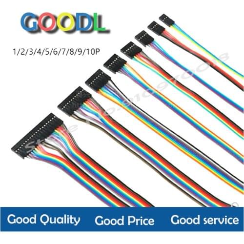 5 pces 2.54mm 2.54 fio dupont linha fêmea para fêmea 1p2 3 4 5 6 7 8 9 10 12 pinos dupont cabo conector cabo jumper fio para pcb