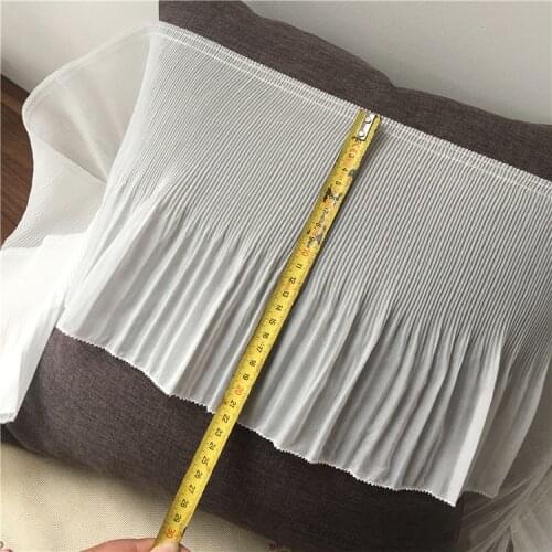 5 Yard/Lot White chiffon ruffle lace trim diy handmade dress clothes accessory decoration lace fabric 23cm wide