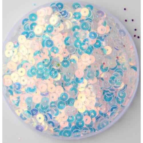 5000pcs/40g 4mm AB Golden Transparent Round Flat Loose Sequin Paillette Sewing,Wedding Craft,DIY Garment Accessory SFGZ14