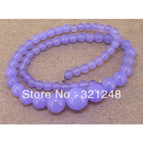6-14mm round necklace for women natural stone jades chalcedony round beads chain strand elegant gifts jewelry 18inch GE5376