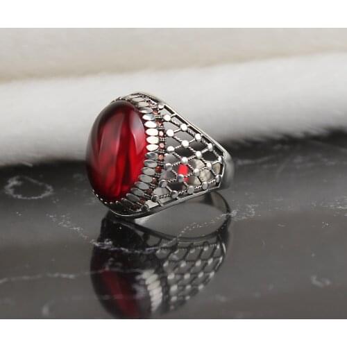 925 Sterling Silver Ring for Men Zircon Stone Jewelry Fashion Vintage Gift Onyx Aqeq Mens Rings All Size