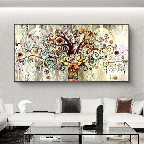 Abstract Color Tree of Life Modern Girl Wall Art Poster Modern Home Decoration Living Room Room Decor Aesthetic
